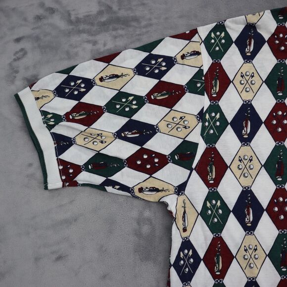 Roundtree Yorke Shirt Mens L Multicolor Short Sleeve Collared Button Cotton Polo - Picture 9 of 16